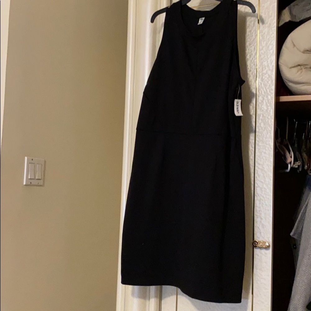 Black high neck dress